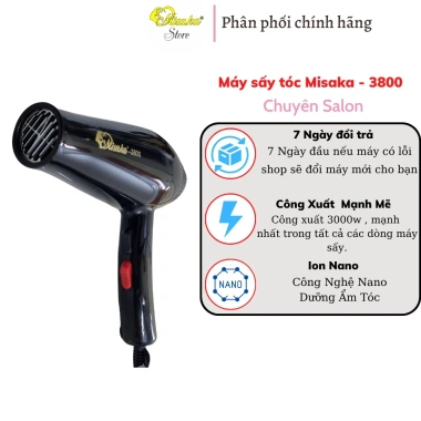 Máy sấy tóc Misaka-3.800 3.000W - Siêu mạnh, tạo kiểu salon, chỉ 277.000₫
