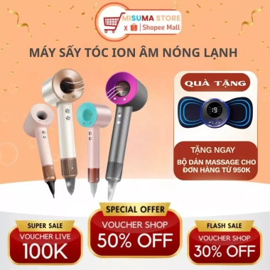 Máy sấy tóc Misuma 2 chiều nóng lạnh 2.300W nhanh khô, 3 chế độ salon, giảm còn 325.000₫