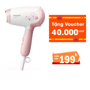 Máy sấy tóc Philips HP8.108 1.000W trắng cánh sen - Giá chỉ 272.729 VND