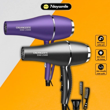 Máy sấy tóc Salon 2.200W 7Days Smile Chuangerte cao cấp, công suất mạnh, giảm giá 209.000 dong Máy sấy tóc Salon 2.200W 7Days Smile Chuangerte cao cấp, công suất mạnh, giảm giá 209.000 dong