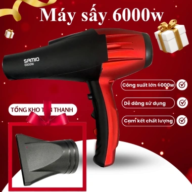Máy sấy tóc SAMIO 6.000W, 2 chiều nóng lạnh, 3 chế độ, dây dài 2m salon