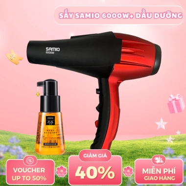 Máy sấy tóc SAMIO 6.000W công suất lớn 2 chiều nóng lạnh cao cấp ưu đãi 290.000₫ 10