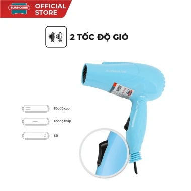 Máy sấy tóc Sunhouse SHD2.305 650W - 2 tốc độ gió, 2 mức nhiệt, tản nhiệt tốt, giảm giá 131.000₫