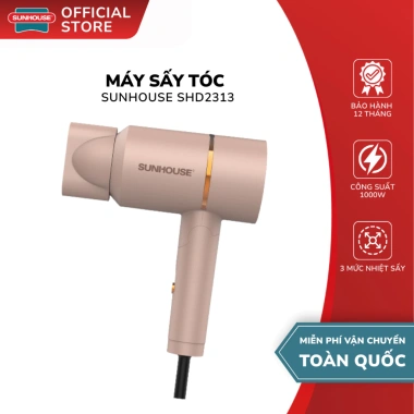 Máy sấy tóc Sunhouse SHD2.313 1.000W - Đầu hẹp xoay 360°, giảm còn 269k, BH 12 tháng Máy sấy tóc Sunhouse SHD2.313 1.000W - Đầu hẹp xoay 360°, giảm còn 269k, BH 12 tháng