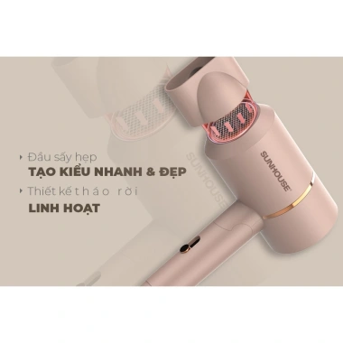 Máy sấy tóc Sunhouse SHD2.313 1.000W - Đầu hẹp xoay 360°, giảm còn 269k, BH 12 tháng