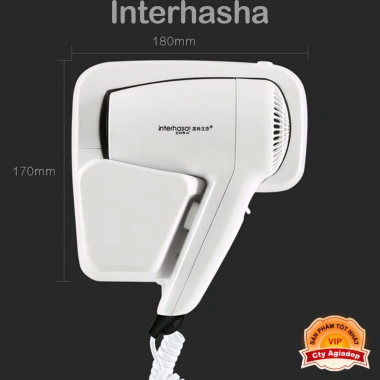 Máy sấy tóc treo tường Interhasa + Băng dính chắc dán tường kính Ưu đãi 340k