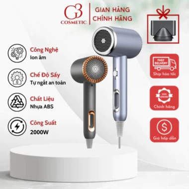 Máy sấy tóc VIHAM 2.000W, ion âm, ánh sáng xanh bảo vệ tóc, giảm giá 20%