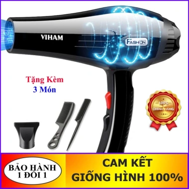 Máy sấy tóc VIHAM 3.500W 3 chế độ nóng lạnh, động cơ AC gió mạnh, tặng 3 phụ kiện - Giá chỉ 159k