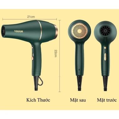 Máy sấy tóc VIHAM 3.500W 3 chế độ nóng lạnh, ion âm không hư, tặng 3 phụ kiện - Giá ưu đãi 149k 9