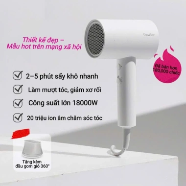 Máy sấy tóc Xiaomi Showsee A11.800W cao cấp, ion âm chống xù rối, khô tóc, thiết kế nhỏ gọn Máy sấy tóc Xiaomi Showsee A11.800W cao cấp, ion âm chống xù rối, khô tóc, thiết kế nhỏ gọn