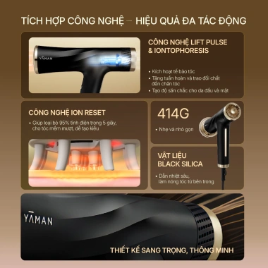 Máy sấy tóc YAMAN 3in1 Dryer 220V – Nâng cơ mặt, thư giãn da đầu, tóc bóng mượt 3