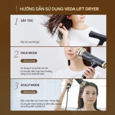 Máy sấy tóc YAMAN 3in1 Dryer 220V – Nâng cơ mặt, thư giãn da đầu, tóc bóng mượt 6