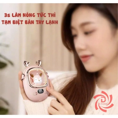 Máy sưởi ấm mini cầm tay Star Pet kèm sạc dự phòng - Quà tặng dễ thương, chỉ 159.000₫