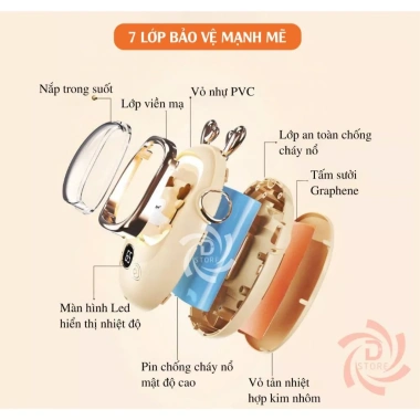 Máy sưởi ấm mini cầm tay Star Pet kèm sạc dự phòng - Quà tặng dễ thương, chỉ 159.000₫