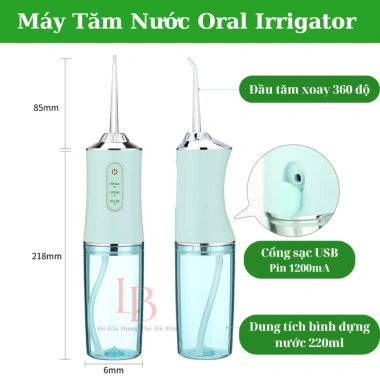 Máy tăm nước Oral Irrigator Pro 2.024 - 3 cấp độ, 4 đầu tăm, giảm giá 209.000₫ 2