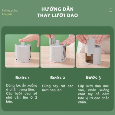 Máy thái lát rau củ đa năng 6 lưỡi dao - Dễ sử dụng, giá chỉ 89.000 VND 9