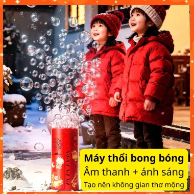 Máy thổi bong bóng tự động LED nhạc, loa pháo hoa - Đón Tết, giảm còn 25k