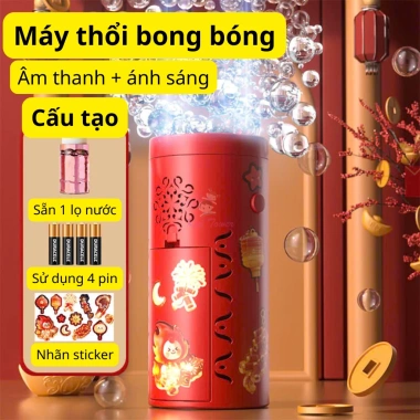 Máy thổi bong bóng tự động LED nhạc, loa pháo hoa - Đón Tết, giảm còn 25k