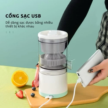 Máy Vắt Cam Tự Động Mini Không Dây - Pin USB, Ép Trái Cây Tươi, Dễ Dùng cho Gia Đình, Văn Phòng & Du lịch - Giá 189.000₫