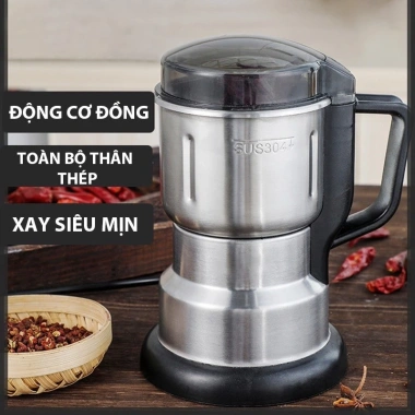 Máy xay bột khô siêu mịn 300W 6 lưỡi dao đa năng - Nghiền hạt cà phê, ngũ cốc, gia vị, giá chỉ 109.000₫