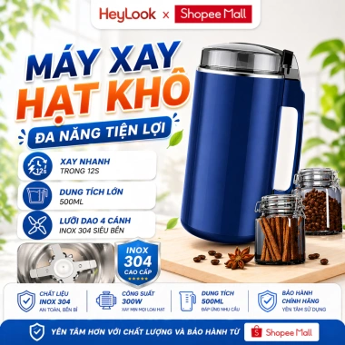 Máy xay đa năng 300W cối thủy tinh 4 lưỡi dao, xay hạt khô, thịt, 3 tốc độ - Giá chỉ 169.000đ