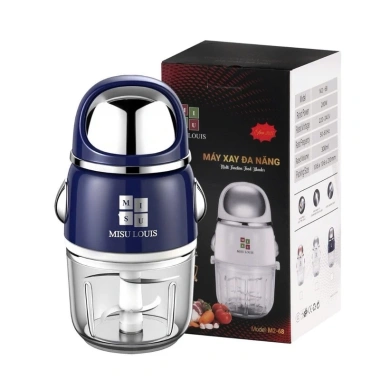 Máy Xay Misu Louis 300ml Cối Thủy Tinh 6 Lưỡi Dao Xay Rau Củ Dặm Tiện Lợi 192k