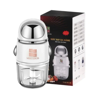 Máy Xay Misu Louis 300ml Cối Thủy Tinh 6 Lưỡi Dao Xay Rau Củ Dặm Tiện Lợi 192k