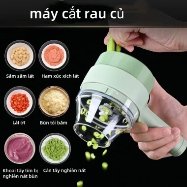 Máy xay tỏi ớt pin, 3 lưỡi dao thép không rỉ, sạc Type‑C, chức năng Tiện Lợi 150.429₫