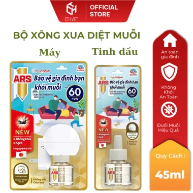 Máy xông xua đuổi muỗi điện ARS Nomat P60 Nhật Bản: 60 ngày, 8 tiếng, kèm tinh dầu, chỉ 55.000₫