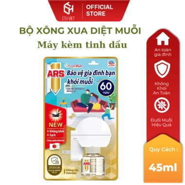 Máy xông xua đuổi muỗi điện ARS Nomat P60 Nhật Bản: 60 ngày, 8 tiếng, kèm tinh dầu, chỉ 55.000₫