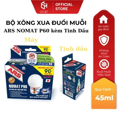 Máy xông xua đuổi muỗi điện ARS Nomat P60 Nhật Bản: 60 ngày, 8 tiếng, kèm tinh dầu, chỉ 55.000₫