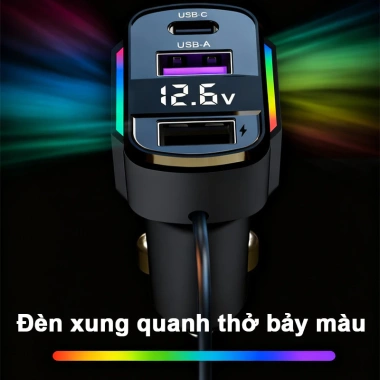 MechMate Tẩu Sạc Nhanh 120W 3in1 USB + Type‑C, Cắm Ổ Diêm, K4 Đa Năng cho Xe Hơi