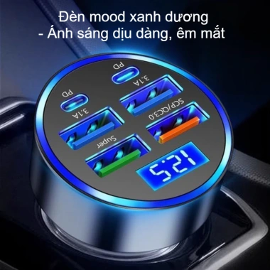 MechMate Tẩu Sạc Nhanh Ô Tô 300W PD/QC3.0 - 6 Cổng USB & Type-C, Cắm Trực Tiếp Ổ Diêm, Giá ưu đãi 58.433 VND