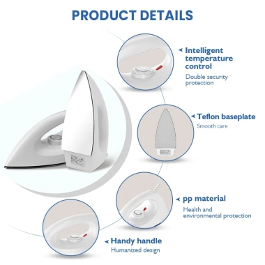 MEEVIDA Bàn ủi khô cầm tay Mini 1.200W – Hơi nước du lịch, chống cháy an toàn, giá chỉ 165k 3