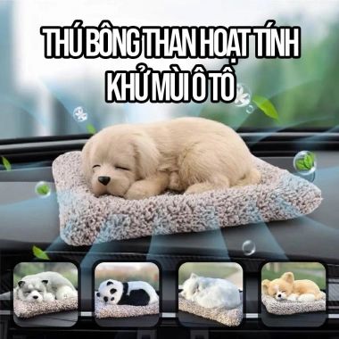 Mèo Con và Chó Con Nhồi Bông Lông Mềm, Than Lọc Không Khí - Trang Trí Xe, Phòng Ngủ, 119k 2
