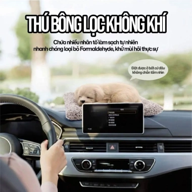 Mèo Con và Chó Con Nhồi Bông Lông Mềm, Than Lọc Không Khí - Trang Trí Xe, Phòng Ngủ, 119k 3