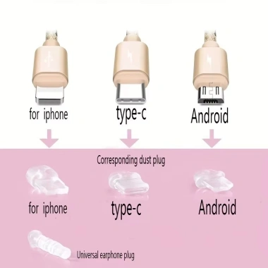 Mèo Dễ Thương Cắm Mặt Dây Chuyền Chống Bụi Type-C Android - Phụ kiện Kim Cương
