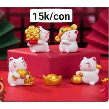 Mèo Thần Tài Mini Trang Trí Tiểu Cảnh, Chậu Cây, Đặt Bàn Làm Việc, Xe Ô Tô – Giá Chỉ 9.000₫