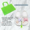 MEOXINHSTUDIO Ảnh Thật Dép Sục Đi Chơi Dễ Đeo Túi và 6 Charms Nơ Phồng Hồng Cún Con Cute Giá Ưu Đãi 410k