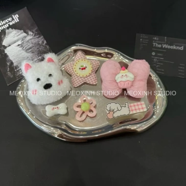 MEOXINHSTUDIO Ảnh Thật Dép Sục Đi Chơi Dễ Đeo Túi và 6 Charms Nơ Phồng Hồng Cún Con Cute Giá Ưu Đãi 410k
