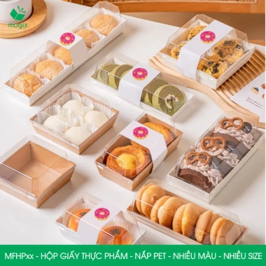 MFHP Combo 25 hộp giấy nắp PET đựng thực phẩm đa màu đa size Tiết kiệm, tiện lợi 2