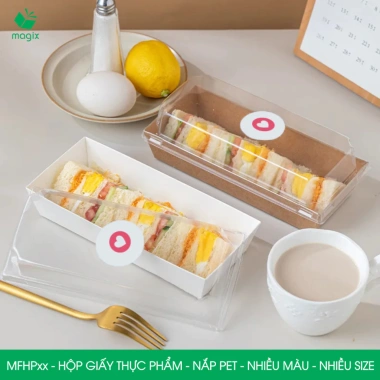 MFHP Combo 25 hộp giấy nắp PET đựng thực phẩm đa màu đa size Tiết kiệm, tiện lợi 3