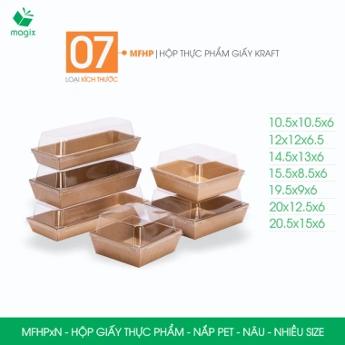 MFHP Combo 25 hộp giấy nắp PET đựng thực phẩm đa màu đa size Tiết kiệm, tiện lợi 8