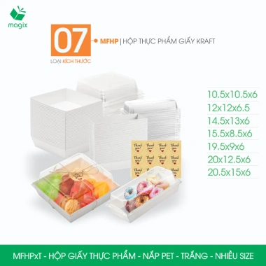 MFHP Combo 25 hộp giấy nắp PET đựng thực phẩm đa màu đa size Tiết kiệm, tiện lợi 9
