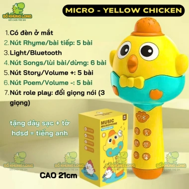 Micro karaoke không dây BỐ KHỦNG LONG cho bé – Đổi giọng, phát nhạc, đọc truyện, kèm sạc micro, giảm còn 149k 5