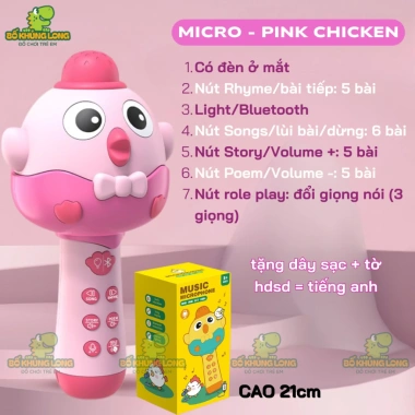 Micro karaoke không dây BỐ KHỦNG LONG cho bé – Đổi giọng, phát nhạc, đọc truyện, kèm sạc micro, giảm còn 149k 6