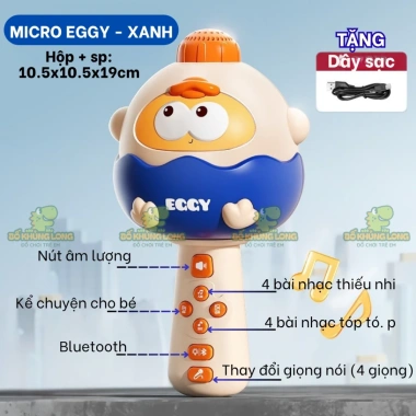 Micro karaoke không dây BỐ KHỦNG LONG cho bé – Đổi giọng, phát nhạc, đọc truyện, kèm sạc micro, giảm còn 149k 10