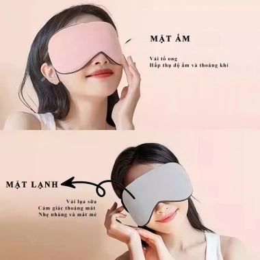 Miếng Che Mắt Ngủ BATRM Lụa Băng Thoáng Khí 2 Mặt Ấm và Mát - Giá 30.000