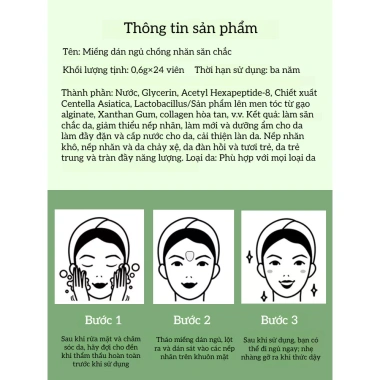 Miếng Dán Chống Lão Hóa Ban Đêm Giảm Nếp Nhăn - Dưỡng ẩm Trán & Mắt, Kem Trẻ Hóa Da 70.000₫ 5 Miếng Dán Chống Lão Hóa Ban Đêm Giảm Nếp Nhăn - Dưỡng ẩm Trán & Mắt, Kem Trẻ Hóa Da 70.000₫ 5