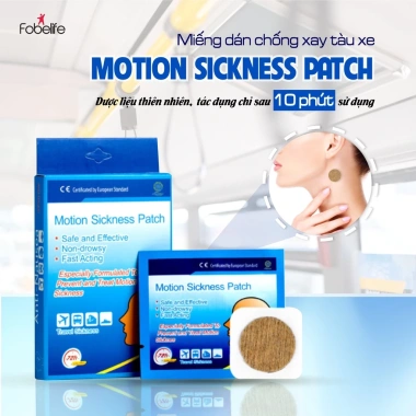 Miếng Dán Chống Say Tàu Xe Motion Sickness Patch Fobe Giảm nôn, chóng mặt, xôn sóng, hộp 10 miếng 77.000 VND